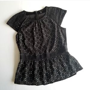 Ann Taylor Peplum Black Top